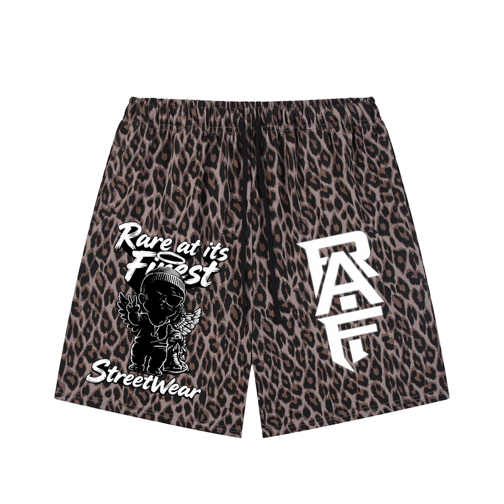 RAIF Unisex Heavyweight Leopard Drawstring Shorts