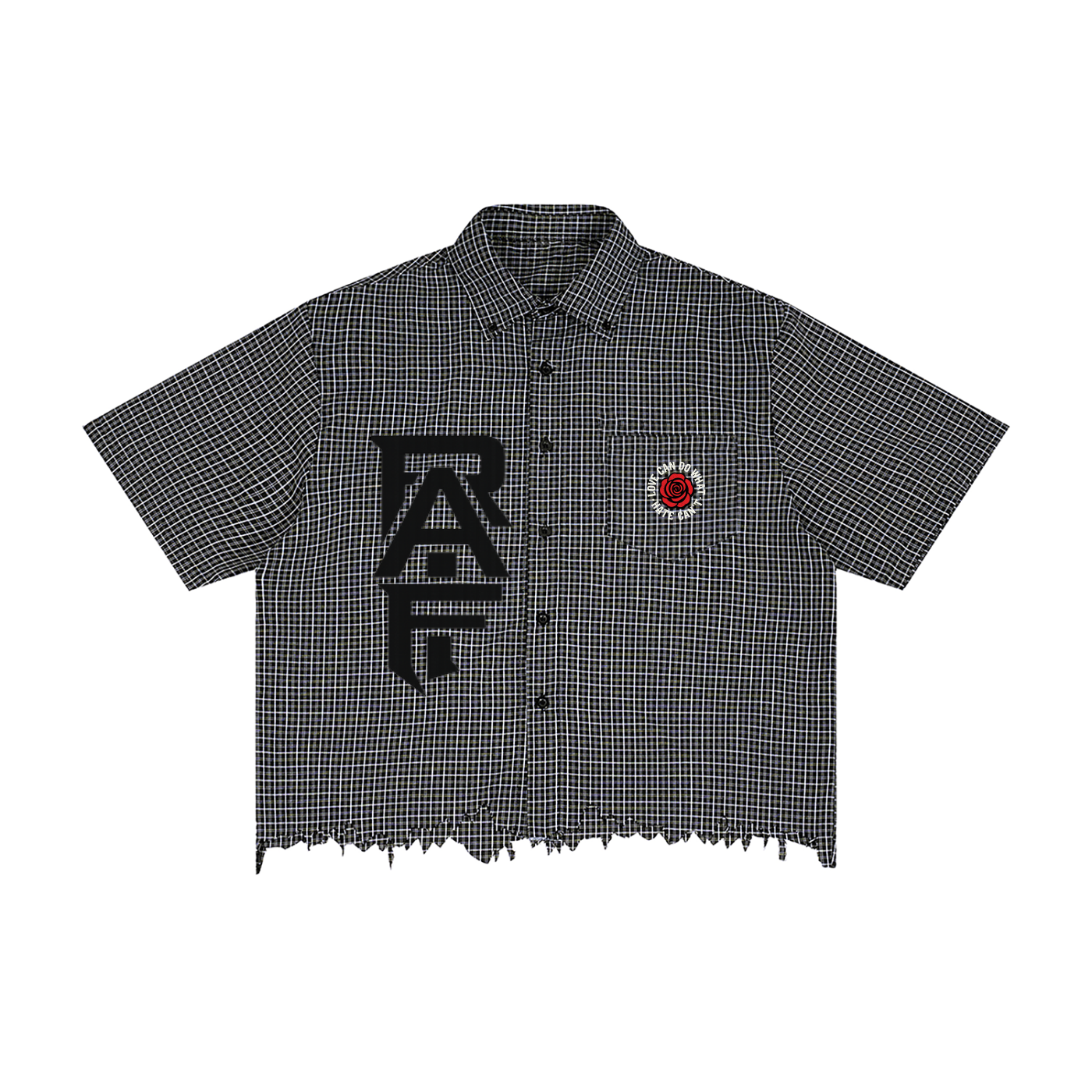 RAIF Distressed Plaid Boxy Shirt
