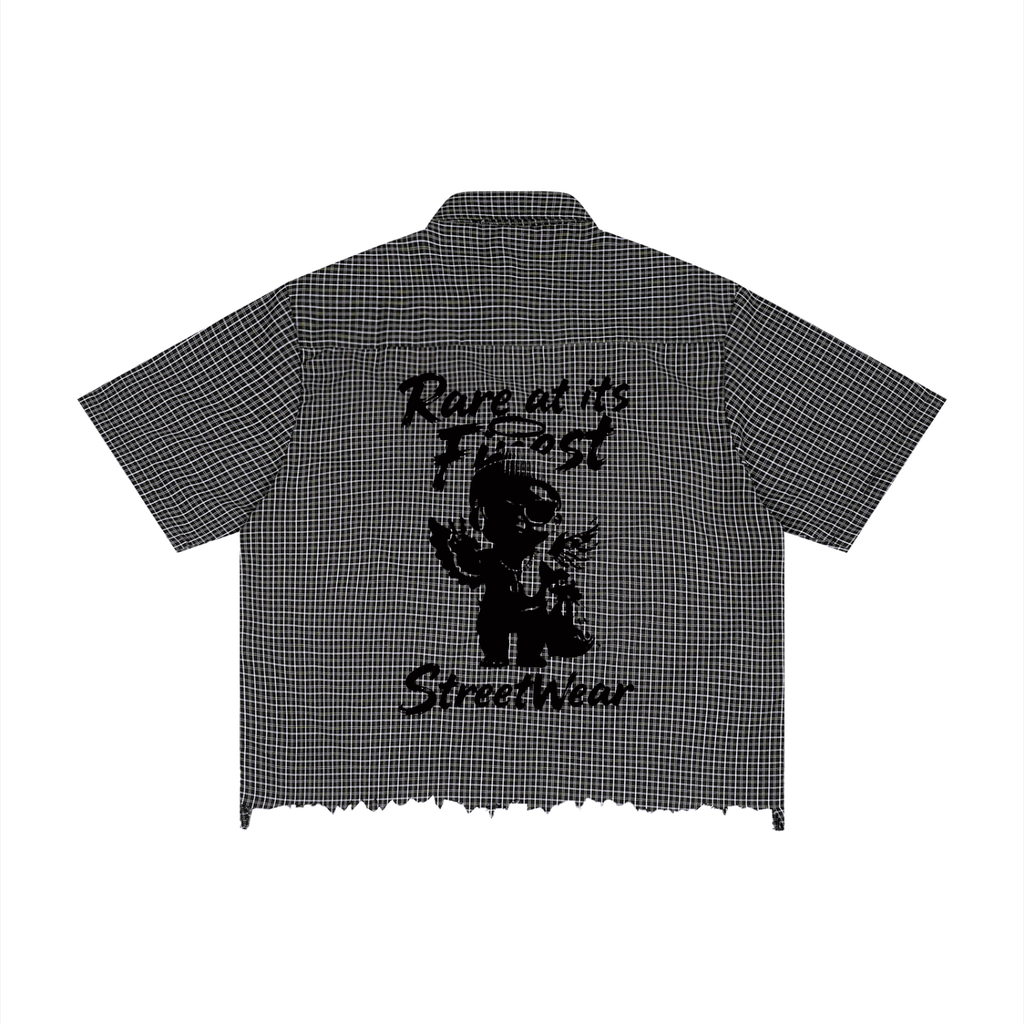 RAIF Distressed Plaid Boxy Shirt