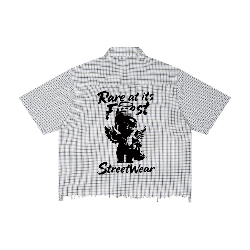 RAIF Distressed Plaid Boxy Shirt