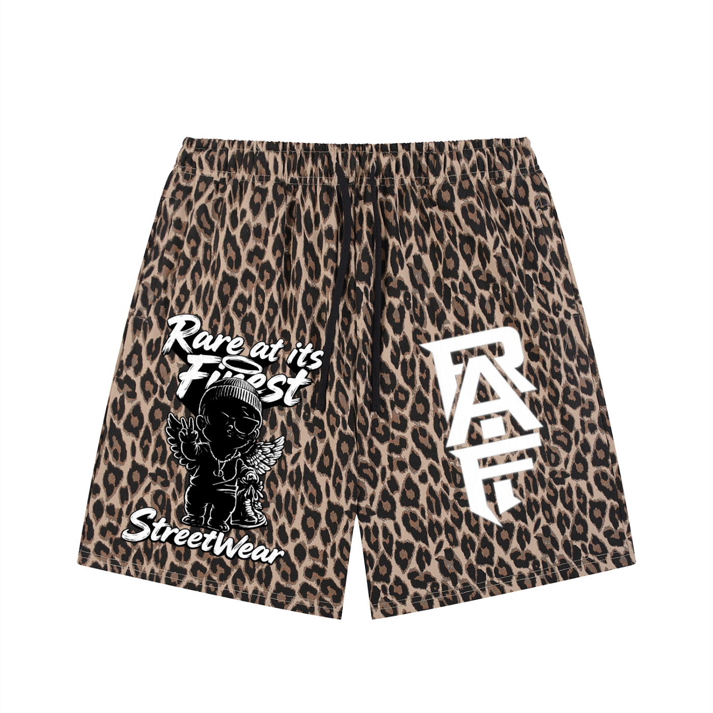 RAIF Unisex Heavyweight Leopard Drawstring Shorts